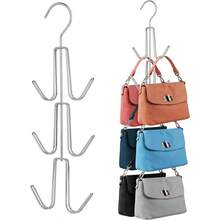 2pcs New Creative Multi-Layer Bag Hanger Wrought Iron Handbag Belt Hook Household Coat Storage Rack, Creative Multi-Functional Bag Clothing Storage Rack, Creative Coat Storage Rack, New Multi-Functional Storage Rack, Creative Home, Life Storage Supplies, Creative Wardrobe Rods Are Suitable For Daily Use To Store Clothes - Silver - View 6