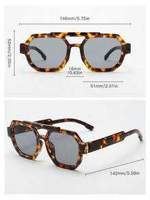 1 Stück unisex Quadratischer Rahmen PC Material Brille, minimalistisch, stylisch, hochwertig, geeignet für Reisen, Lässig, Party, Strand, Alltag - 3er Set (Grün + Tee + Schildpattgrau) - Übersicht 3