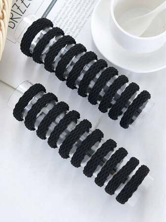 10 件/20 件高弹力发带，无缝耐用马尾辫夹，简约女士发饰发圈橡皮筋发绳