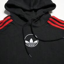Adidas 三叶草条纹薄款抓绒男士卫衣 GD2127 - 黑色 - 查看 2