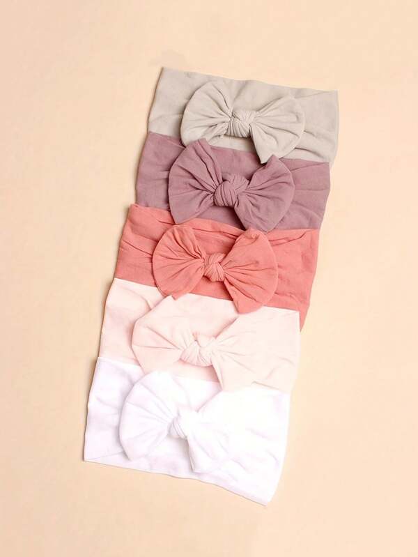 1pc Candy Colored Nylon Bow Baby Headband Soft, Comfortable, Cute Baby Elastic Hair Accessories Suitable For Daily Use