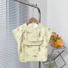 Babador infantil sem mangas, babador impermeável para alimentação de bebês, blusa reversível para comer, sem bagunça, ótimo presente para Halloween, Natal, Ação de Graças, Páscoa - Mundo dos Dinossauros - Ver 1