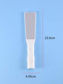 Multifunctional Double-Sided Stainless Steel Foot File, Callus Remover, Dead Skin Scraper With Bamboo Textured Non-Slip Plastic Handle, Foot Care Tool - White - View 3