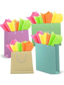Bright Neon Tissue Paper - 50 Sheets, 20 Inches X 14 Inches, Vibrant Colors, Suitable For Gift Wrapping, Crafting, Party Decorations - Multicolor - View 10