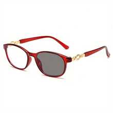 变色老花镜 复古优雅眼镜 女士变色老花镜 树脂老花镜 抗疲劳超轻老花镜 +1.0 至 +4.0