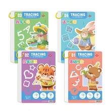 32页儿童铅笔控制与智力训练书、蒙特梭利教育工具书、幼儿园可重复使用可擦拭练习卡、学校练习贴纸、趣味入门基础书法与绘画练习册、儿童早期教育入门基础书法与笔画练习册、儿童专注力铅笔控制训练卡 - 彩色 - 查看 7