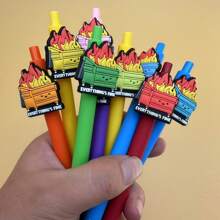 9 Flame Series Ballpoint Pens, Featuring A Variety Of Pen Body Colors, Are Highly Creative, Three-Dimensional And Cute. Cute Stationery, Perfect For Office Work And Study, Can Also Be Given As A Back-To-School Gift