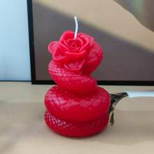 1pc Halloween Snake & Flower Design Scented Candle Ornament For Home Decor, No Candle Holder Included - Multicolor - View 9