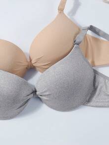 3Pcs/Set Girls Teen Girls Push Up Bra, Thin Padding Underwear, Comfortable And Breathable For Girls In The Developmental Period, Suitable For 13-15 Years