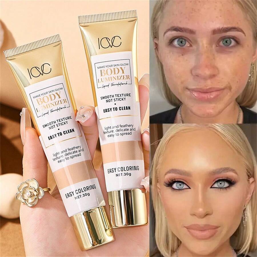 高光粉底液，全覆盖遮瑕，自然妆效，防水持久不脱妆，适合所有肤质 - 彩色 - 查看 1