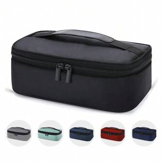 1 pièce Petit sac à lunch isotherme pour école, non-contact alimentaire, pour hommes et femmes. Sac à lunch portable pour l'école, le travail, le pique-nique, les voyages (noir). Accessoires scolaires