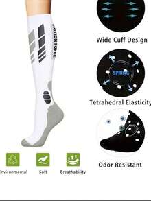 6 Pairs Compression Socks For Women Men Socks Lightweight Knee High Tube Unisex Breathable Low Pressure Socks For Running, Cycling, Soccer, Hiking, Travel - Multicolor - View 5