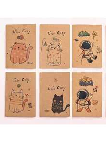 10pcs/30pcs/50pcs Mini Cartoon Notebook, Portable Kraft Paper Diary, Ideal School Reward Gift, Suitable Student Small Prize Notebook, Back To School Supplies, Thanksgiving, Student Stationery, Halloween, Christmas, New Year Gift - Multicolor - View 8