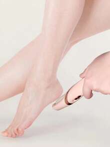 USB充电式电动磨脚器，两档速度调节，配备替换滚轮和LED灯，专业去茧器，足部护理工具，可去除脚后跟干裂、老茧和死皮，男女皆宜。