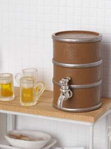 1:12 Dollhouse Accessory - Wooden Beer Barrel/Wine Barrel Set With Bucket Top, Mini Wine Glass/Beer Glass, Mini Wooden Beer Sign, DIY And Decorate Your Own Perfect Project!