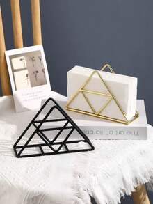 1pc Stylish Modern Metal Napkin Holder For Bathroom And Kitchen - Table Accessory For Tissue Organization - Multicolor - View 4