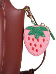 Monedero de fresa con llavero, dije de fruta 2025 Nueva bolsa de dinero compatible con Airtag para mujer, billetera mini, monedero, monedero de monedas, accesorios de coche, dije de bolso, ideas de regalo de Navidad, accesorios de bolso, cordones con soporte para identificación, accesorios de coche, dijes de bolso, accesorios de coche, accesorios de maestro, amigo, hermana