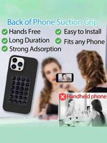 5 pièces Prise de téléphone en silicone, support de téléphone ventouse, poignée de téléphone mains libres, support anneau de doigt compatible avec iOS et Android, blanc + noir + rose + transparent + rose rouge pour la Saint-Valentin, cadeau de fête