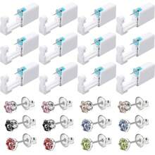 Set de 12 piezas de perforador de oreja desechable con pendientes incorporados, herramienta y accesorios para embellecer los oídos, fácil de usar