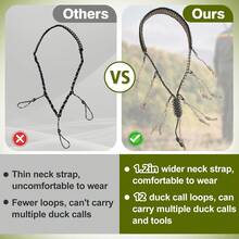 Cordón de silbato de pato tejido de 7 hebras de nailon, hecho a mano para caza - ajustable con anilla en D, adecuado para caza y pesca - camuflaje - Ver 5