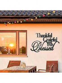 1PC Thankful Grateful Metal Sign - Personalized Steel Wall Art For Home & Office, Christmas Decor & Year-Round Inspirational Gift,Suitable For Modern Home Decor, Home Decoration, Room Decor, Bedroom Decor, Bathroom Decor, Waterproof