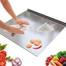 1 pezzo Tagliere in acciaio inossidabile di lusso - Superficie resistente agli agenti atmosferici e antimuffa - Utensile da cucina essenziale per cuochi e appassionati di cucina, tagliere in acciaio inox per carne, formaggio, pane, verdure e frutta, accessorio da cucina, regalo per l housewarming