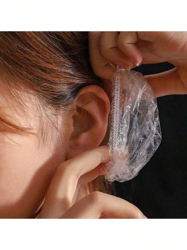 50 piezas/100 piezas Protectores de oído impermeables para teñir, bañarse, belleza, lavar el cabello, proteger los pendientes de los oídos del agua