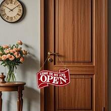 Open And Closed Sign For Business Door Reversible Double Sided Wood Sign Decorations Red Hanging Store Signs - 紅色 - 查看 4