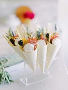50pcs/100pcs Disposable Wooden Cones, Ice Cream Cone Holders, Wooden Food Cone Stands, 5inch/7inch Bamboo Appetizer And Finger Food Cones, With 4inch Mini Disposable Forks And Spoons, Suitable For Home Parties Or Catering Events, Birthdays, Weddings, Parties, Gatherings, For Ice Cream Scoops, Snacks, Food And Home Buffets, Catering Events, Disposable Wooden Dessert Cones, Appetizers, Finger Foods, Ice Cream Stands - 5" Ice Cream Cone - 100pcs - View 7