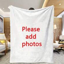 Customized Photo Blanket, Modern Style, Machine Washable Flannel, Hypoallergenic, Four-Season Quilted Knitted Craftsmanship, Digital Printing, Versatile Personalized Pet/Friend Memory Gift, 100% Polyester, 200-250g - Ideal For Home, Travel, Office Napping, Sofa And Bedding Use - Multicolor - View 12
