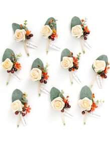 Artificial Flower Boutonniere For Men, Groom Groomsmen Wedding Decoration, Artificial Flower Arrangement For Weddings, Prom, Homecoming And Other Occasions, Wedding Bouquet Centerpiece, Party Table Decor, Home Decor, Party Favors, Room Decoration, Bachelorette Party Decor Summer Birthday Gifts Beach Back To School School Supplies