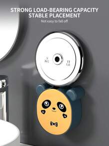 1 pièce Boîte à savon mignonne de dessin animé avec couvercle rabattable, support de rangement de savon de salle de bain monté au mur sans perçage, boîte à savon panda pour la rentrée scolaire