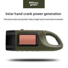 Solar Hand Cranked Flashlight Multifunctional Camping Power Supply Emergency LED Emergency Light Outdoor Lighting