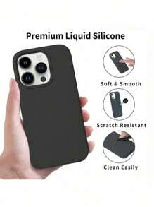 APPLE 2.0mm Thick Liquid Silicone Phone Case, Compatible With IPhone 16, 15, 14, 13, 12, 11 Pro Max, S25U, S24, S23, S22,S21 Series, Full Body Protective Cover