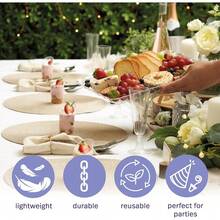18 bandejas rectangulares grandes de 13x9 pulgadas, bandejas de plástico transparente para servir alimentos, catering, fiestas, bodas y cumpleaños - bandejas resistentes y reutilizables para aperitivos, sándwiches y buffet - Paquete de 18 - Ver 3