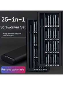 25-In-1 Precision Screwdriver Set, Multi-Functional Repair Tool Kit, Suitable For Disassembling Phones And Tablets, Plastic, No Charging Required - With Various Screw Heads