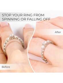 2入組戒指尺寸調節器，螺旋矽膠緊縮器組，透明調整彈簧，調整繩子，適用於松散的戒指，無形戒指護貼 - 透明 - 查看 5