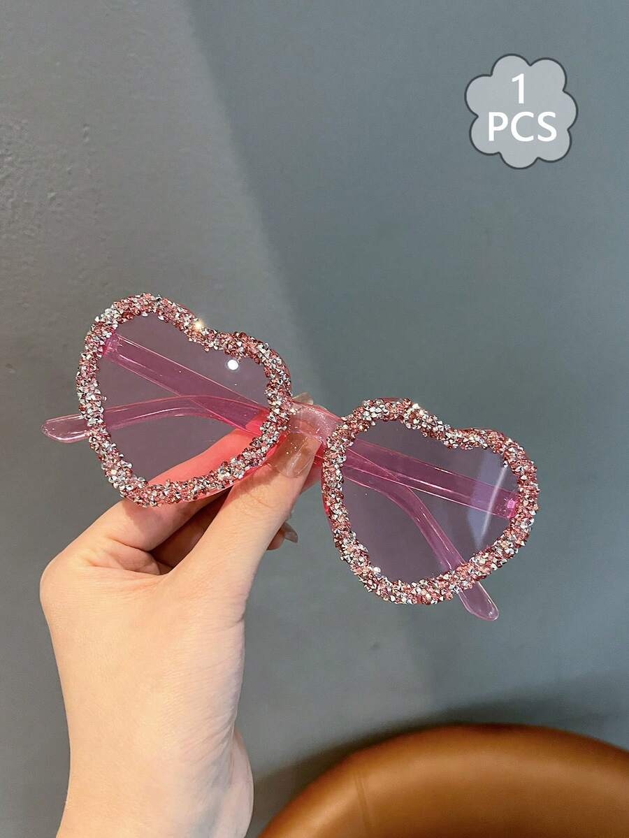 一对手工制作的水晶心形透明果冻杯，适合派对和拍照 - 粉色 - 查看 1
