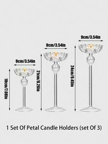 1 Set/4pcs Vintage Glass Candle Holders Set, French Minimalist Candle Holders, Suitable For Dining Table, Wedding, Banquet, Candlelight Dinner, Home Decor, Gift - Multicolor - View 8