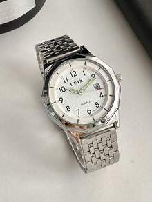 1PC Men's Watch With Calendar Wear-Resistant Steel Band, Classic Fashion Sports Style Suitable For Occasions, Dates, Business, Gifts, Quartz Watch - MEN - View 11