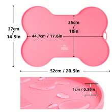 1pc Silicone Pet Food Mat, Cat/Dog Waterproof And Non-Slip Feeding Placemat In Bone Shape, Durable & Easy To Clean, Prevents Spills & Messes, Suitable For Dog And Cat Feeding