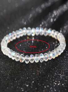 1pc Crystals Stretch Beaded Bracelets For Women