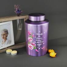 Up To 220 Lbs Large Cremation Urns For Adult Human Ashes, Decorative Urn For Male Female Ashes With Velvet Bag - Hoa-Tím - Xem 6