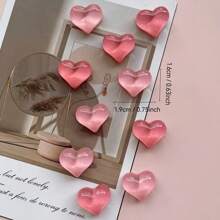 10pcs Pink Heart-Shaped Fridge Magnets For Kitchen, Office Whiteboard, Cabinets And Dishwashers - Delightful Home Decor, Perfect Holiday Gift, Mini Refrigerator Magnet
