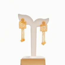 5 pièces Collier multi-couches carré géométrique, doré 18 carats couleur champagne, style romantique français de luxe de Dubaï. Convient pour les mariées, les mariages, les fêtes, les vacances, les cadeaux pour les amoureux, les mères