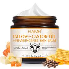 60g Natural Shea Butter & Castor Oil Nourishing Moisturizer, Highly Moisturizing, Plumping, Reduces Puffiness & Fine Lines, Suitable For All Skin Types - White - View 4