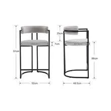 Chairus Kitchen Stools Velvet Set Of 2 Bar Stools Breakfast Modern Counter Sofa Height High Stools With Metal Frame Dining Chairs, Dining Table And Chairs - Grey - View 3