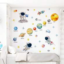 1PC Cosmic Planet Astronaut Wallpaper Can Be Used In Bathrooms, Bedrooms, Living Rooms And Other Places. It Is Convenient To Use And Does Not Damage The Wall