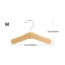 5pcs/2pcs Natural Wood Tone Clothes Hangers, Baby Newborn Wooden Hangers For Kids Pets, 24/27/30cm, Non-Marking Wardrobe Hanger For Nursery, Bedroom, Closet, Retail Store, Kindergarten, Dormitory, Minimalist Design Suitable For All Seasons