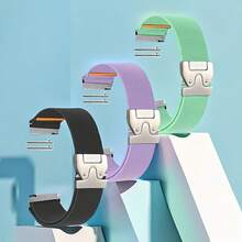 1条18mm/20mm/22mm尼龙弹力表带，带降落伞扣，兼容三星Galaxy Watch 7/6/5/4/3/6 Classic/4 Classic/Active 2；快拆弹力织物替换表带，兼容Garmin Venu/Venu4/3/Venu 3S/Forerunner 245/255/645/935/945/255S/265S手表；兼容Amazfit Bip6/5/GTS4/3/2/BIP U/Bip3表带；男女通用智能手表表带 - 20mm - 查看 16